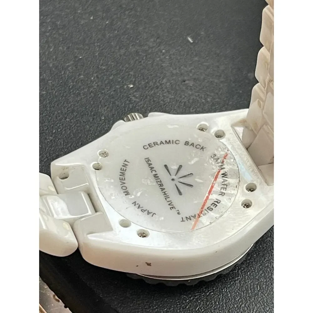 Isaac Mizrahi Live White Ceramic Quartz Women’s Wristwatch Japan Movement